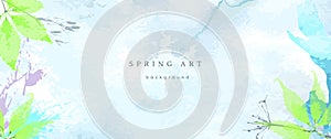 Spring season vector background pastel banner blue