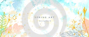 Spring season vector background pastel banner blue