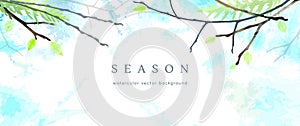 Spring season vector background pastel banner blue