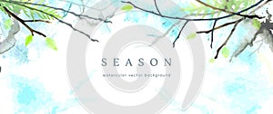 Spring season vector background pastel banner blue