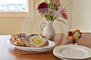 Spring seasonal breakfast brunch for Mother's Day or special celebrations