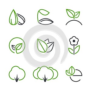 Spring simple vector icon set