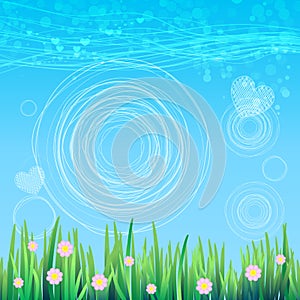 Spring sky background. Vector for your design