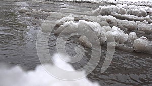 Spring Stream Snow Ice Background