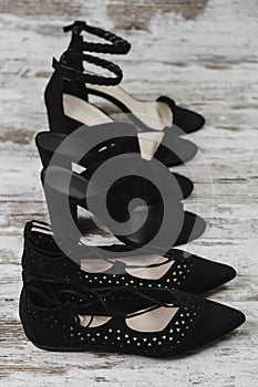 Spring summer black women`s shoes heels flats row