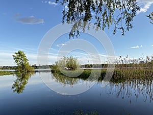 Spring summer blue russian river photo