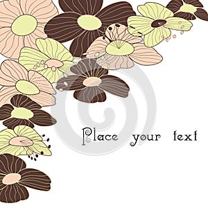 Spring summer floral frame background