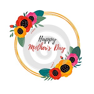 Spring and Summer flowers bright background. Happy Mother`s Day poster. Vector Illustration EPS10