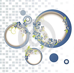 Spring or summer forget-me-not flower frames