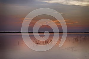 Spring summer landscape blue sky clouds Narew river boat green trees countryside