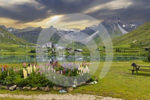 Spring and summer landscape, Tignes, Vanoise national park, France