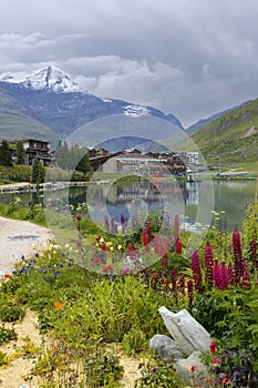 Spring and summer landscape, Tignes, Vanoise national park, France