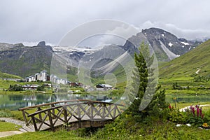 Spring and summer landscape, Tignes, Vanoise national park, France