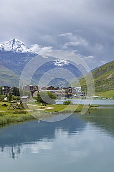 Spring and summer landscape, Tignes, Vanoise national park, France