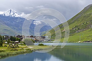 Spring and summer landscape, Tignes, Vanoise national park, France