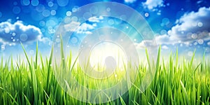 Spring or summer nature background with grass photo