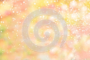 Spring summer tender postcard. drops of dew. Design element.gold and pink abstract bokeh lights. defocused background