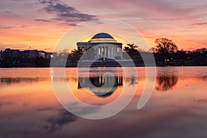 Spring Sunrise over Washington DC Monuments and Potomac River
