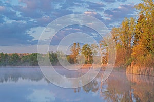 Spring Sunrise Whitford Lake with Reflections in Calm Water