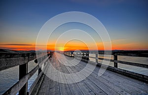 Spring sunrise on a wooden pier, Sidney