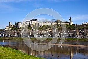 Spring sunshine in Chinon town, France