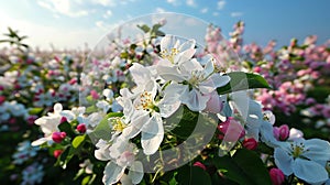 Spring Symphony: Blooming Apple Orchard Awakens