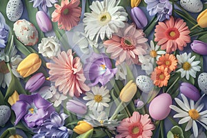 Spring Symphony: A Medley of Flowers and Eggs