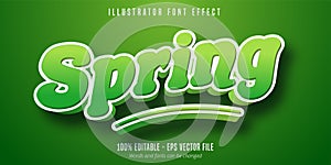 Spring text effect, green editable font style photo