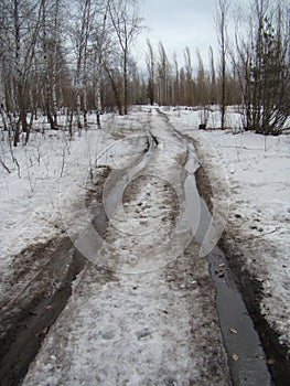 Spring thaw on the roads of Russia.
