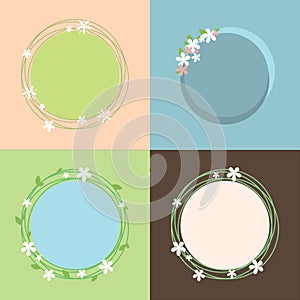 Spring theme colorful set of frames design