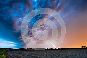 A Spring Thunderstorm at Sunset photo