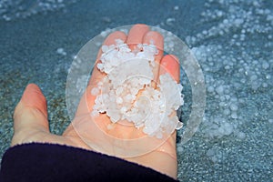 Spring thunderstorms with hail and tempest