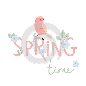 Spring time card with bird.