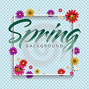 Spring time flowers sale banner and background.