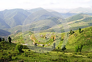 Spring time landscape of green highlands in northern Alborz mountains , Talysh area