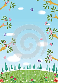 Spring time poster design. Vector illustration decorative design