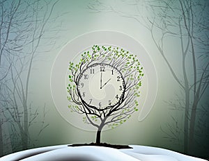 Spring time, spring clock, magic