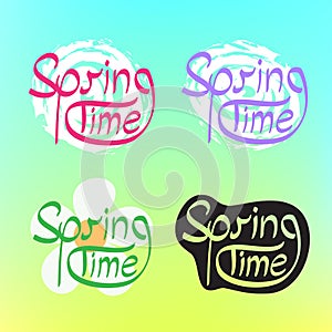 Spring time text set color background