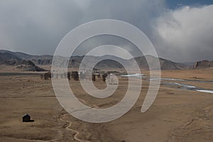 The spring time in an unknown steppe, Ovorkhangai, Mongolia.