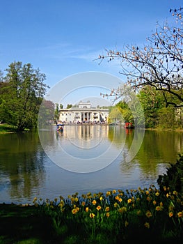 Spring time in Warsaw\'s Royal Baths Park. Warsaw  Poland