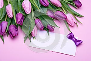 Spring tulips and greeting card