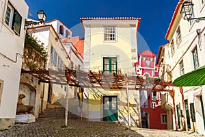 Spring typical Lisbon street, Portugal