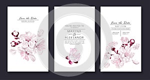 Spring, vector set of Save The Date cards,