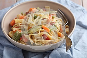 Spring Vegetable Fettuccine Alfredo