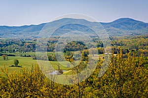 Spring view of the Appalachian Mountains from an overlook on I-64 near Waynesboro, Virginia.