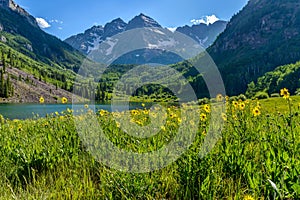 Spring Flowering Mountain Valley photo