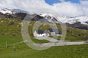 Spring view of the Pyrenees mountains