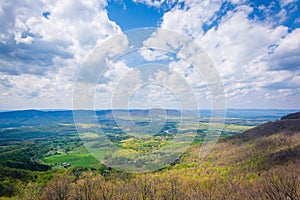 Spring view of the Shenandoah Valley from Skyline Drive, in Shenandoah National Park, Virginia.