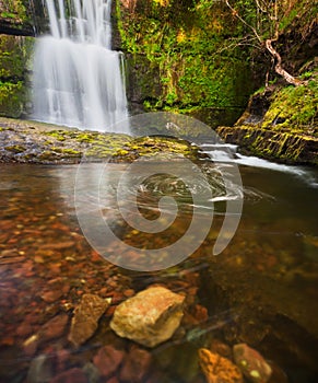 Spring waterfall in Brecon Beacons, Wales
