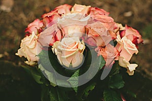 Spring wedding roses bouquet